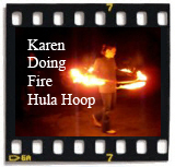 Karen doing fire Hula Hoop